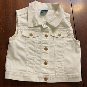 Girls size 6 white denim vest